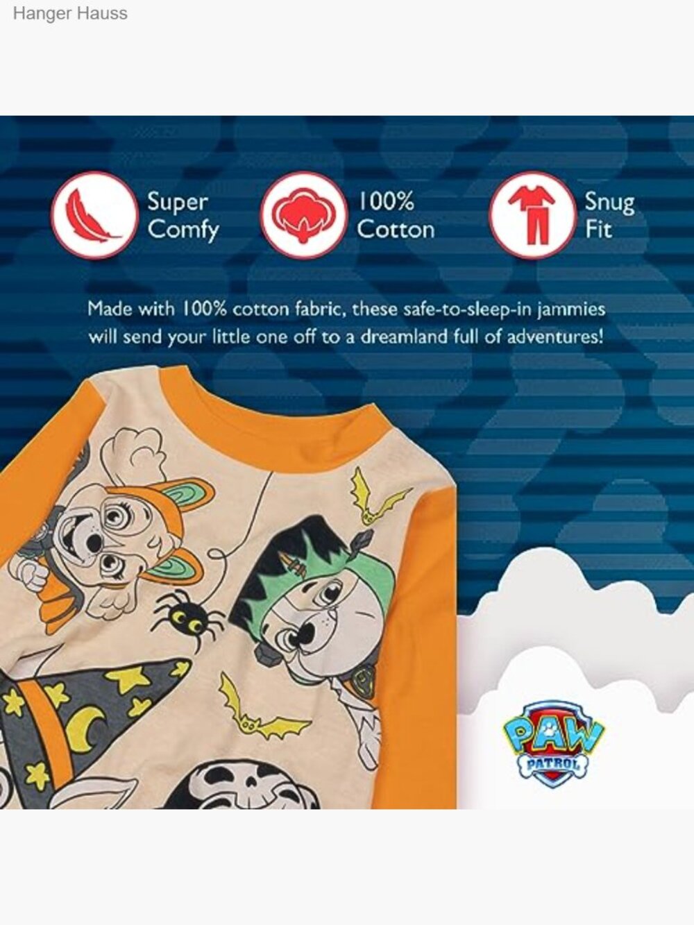 Paw Patrol 2pc Snug-Fit Cotton Holiday Pajama Set for Boys - Picture 3 of 6